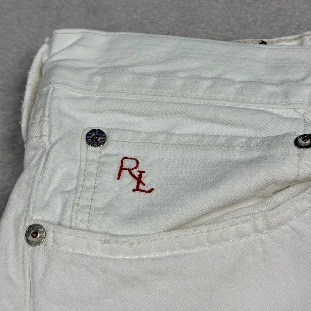 Polo Ralph Lauren 867‎ Classic Fit Jeans Mens 42x30 White Hudson Authentic Denim